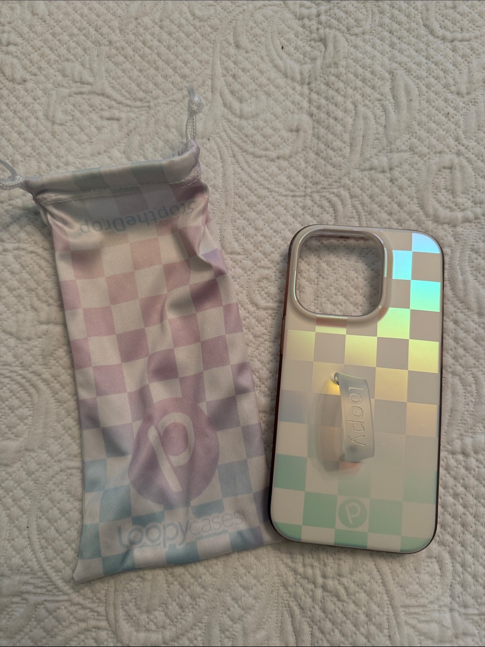 Loopy Case Iridescent Pastel Checkerboard Phone Case